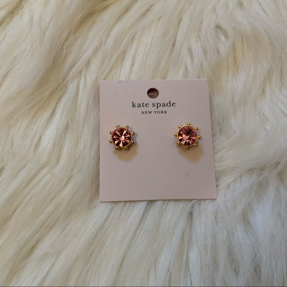 Kate Spade Flying Colors Stud Earrings- NWT - New on Card - Blush - Picture 3 of 6